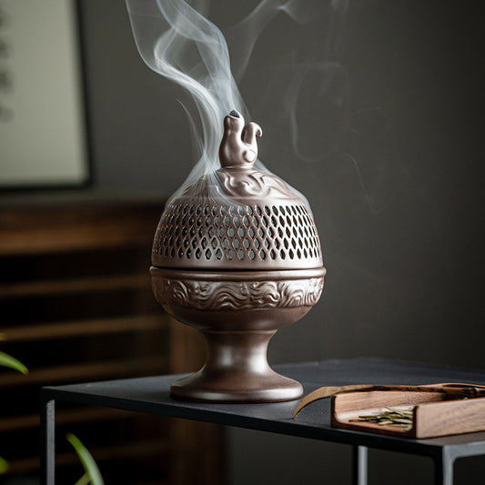 Ceramic Antique Incense Burner Household Incense Burner Buddhist Incense Sandalwood Zen Incense Burner Agarwood Ornaments