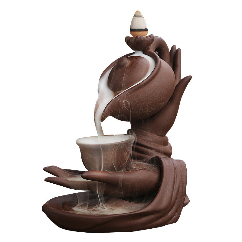 Buddha Hand Hanging Pot High Flush Backflow Incense Burner