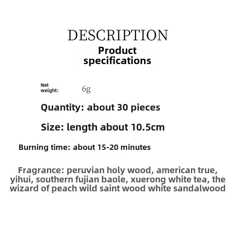 Aromatherapy Peru Holy Wood Sandalwood Agarwood Indoor Lasting Fragrance Floral Fruit Fragrance Joss-Stick